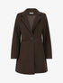 Manteau uni à col cranté - Chocolat - 1