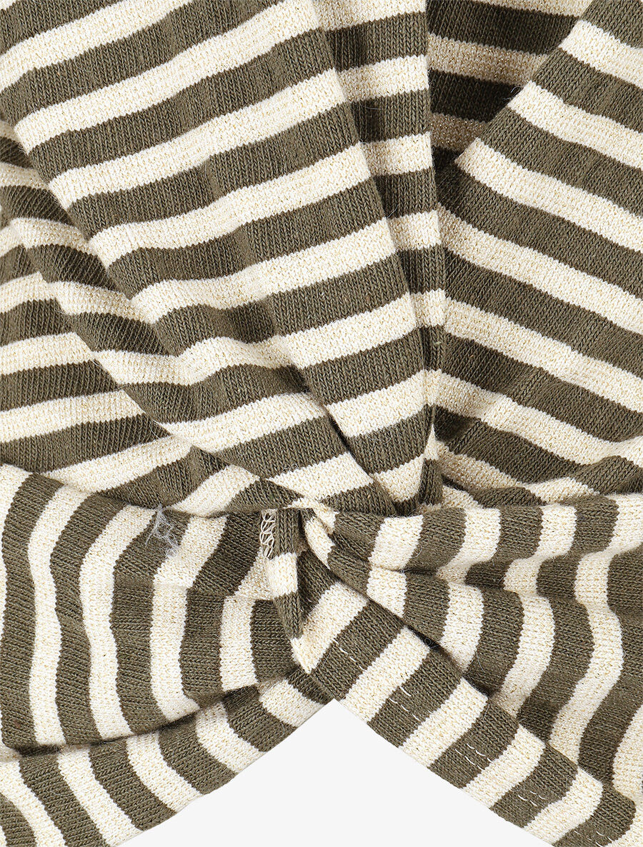 Pull dolman rayé et torsadé - Kaki - 3