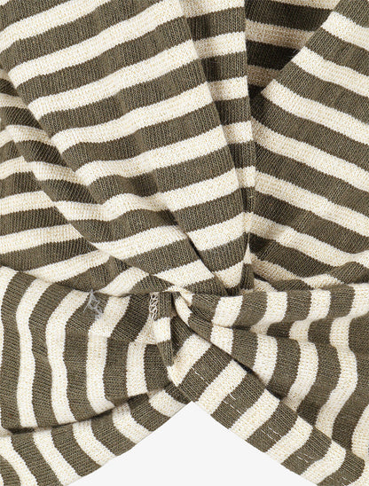 Pull dolman rayé et torsadé - Kaki - 3