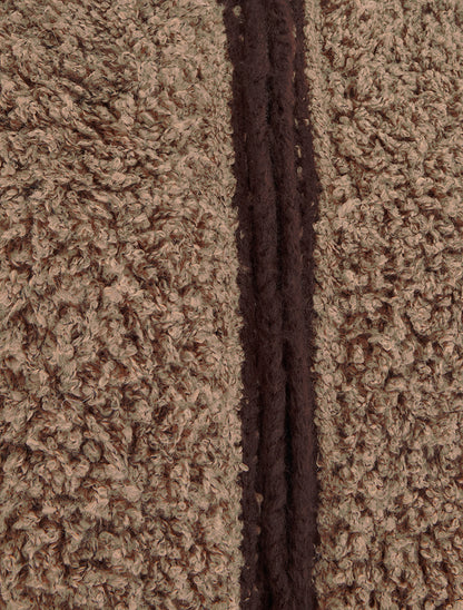 Gilet bicolore zippé à manches longues et col montant - Camel/marron - 3
