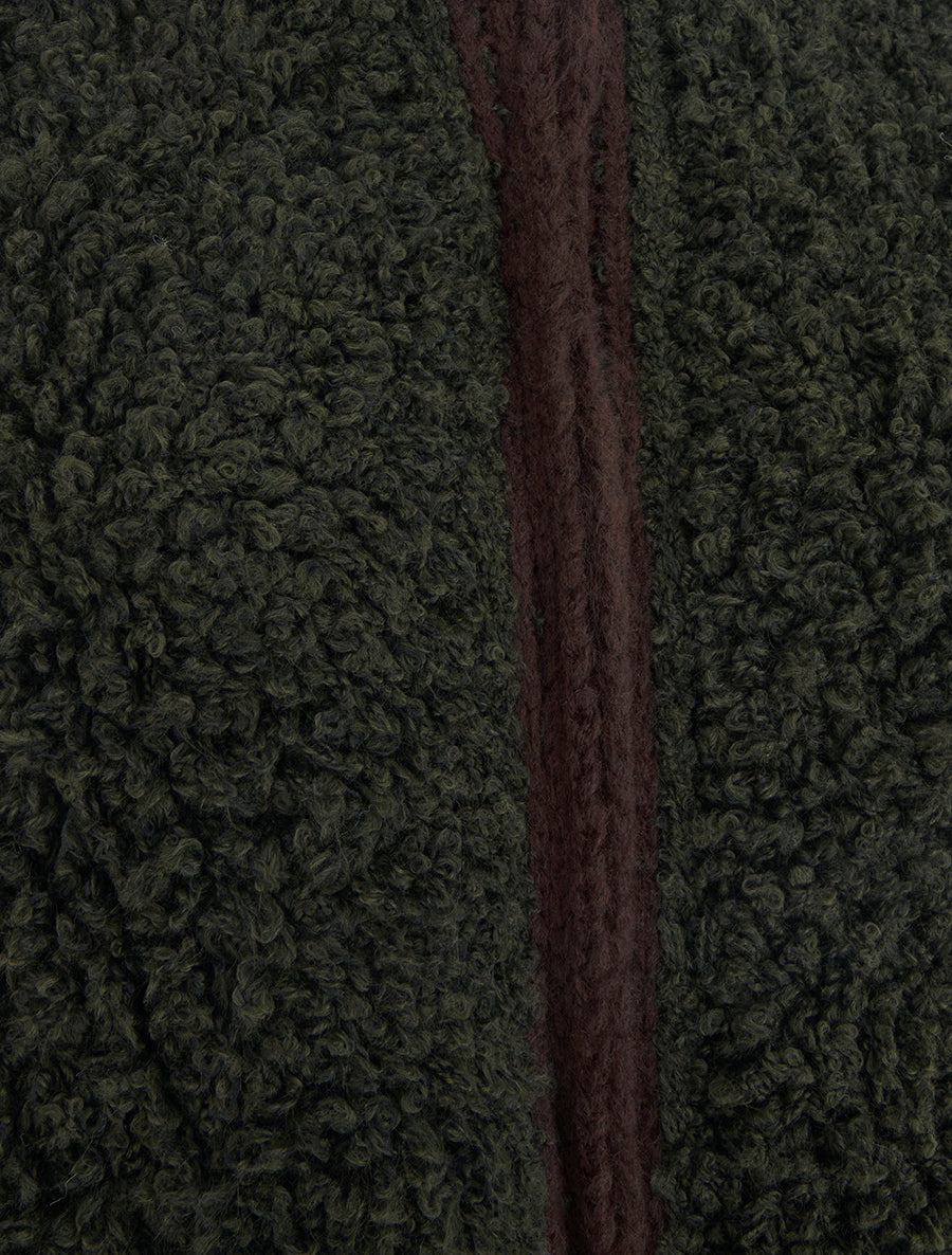 Gilet bicolore zippé à manches longues et col montant - Kaki/marron - 3