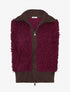 Gilet bicolore zippé sans manches effet bouclé - Lie de vin/marron - 1