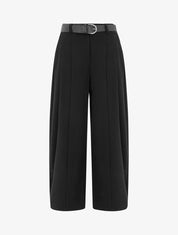Pantalon coupe ample taille haute - Noir - 1