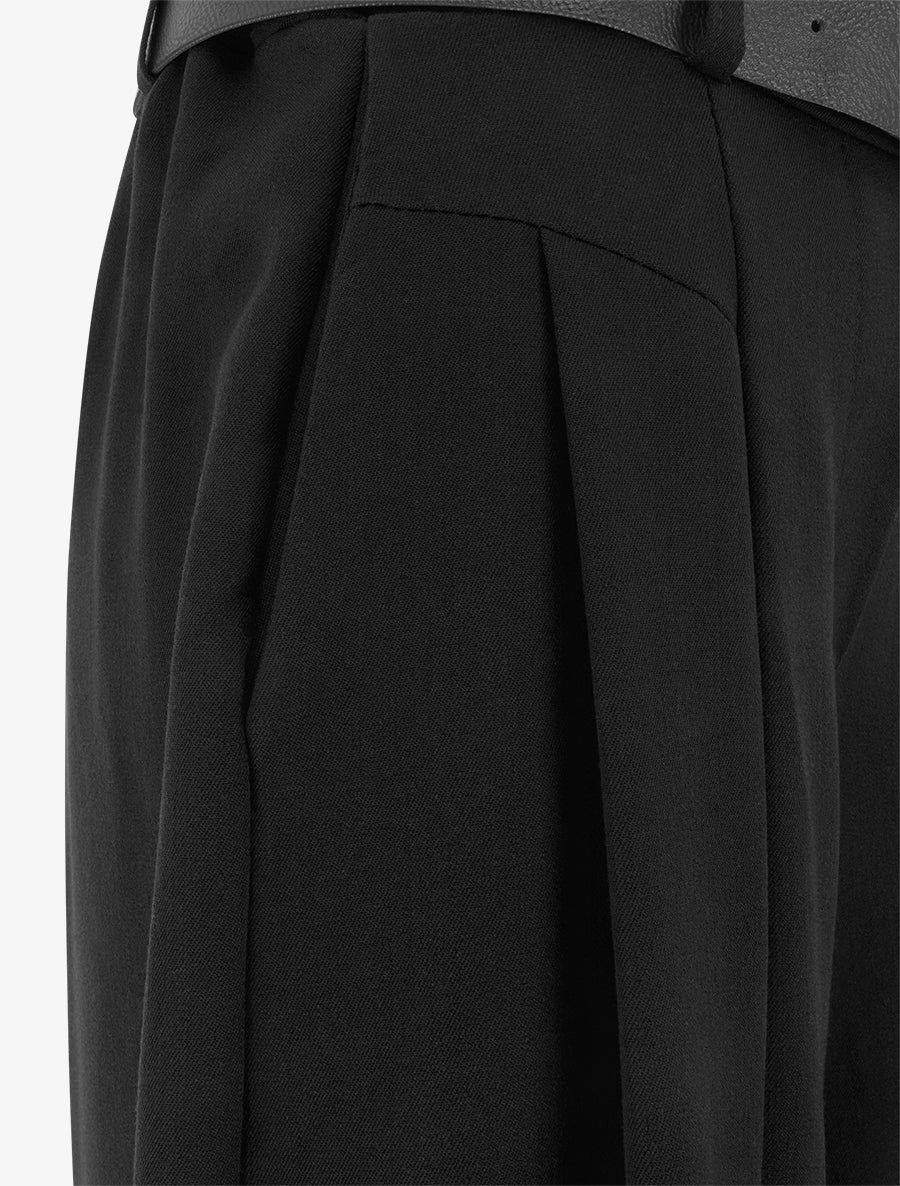 Pantalon coupe ample taille haute - Noir - 3