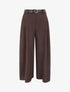 Pantalon coupe ample taille haute - Chocolat - 1