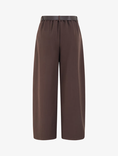 Pantalon coupe ample taille haute - Chocolat - 2