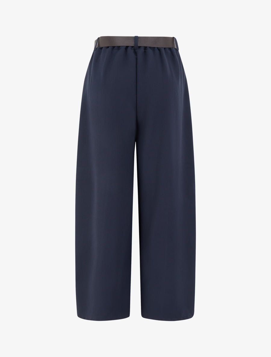 Pantalon coupe ample taille haute - Marine - 2