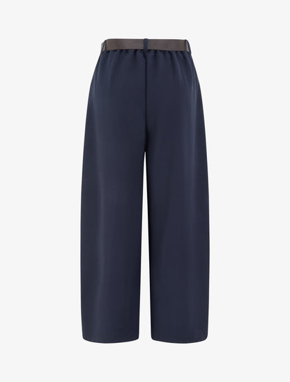 Pantalon coupe ample taille haute - Marine - 2