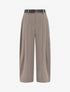 Pantalon coupe ample taille haute - Taupe - 1