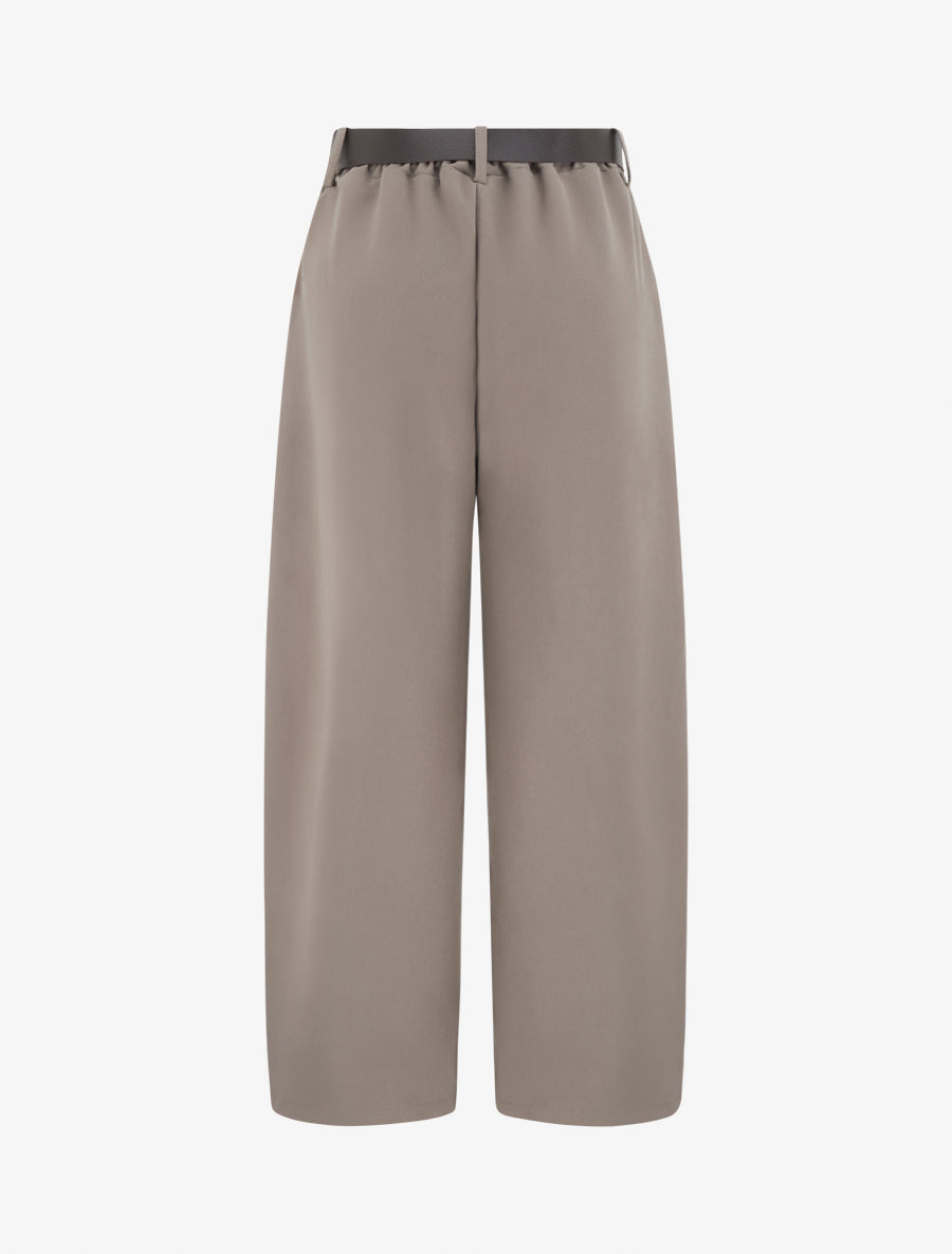 Pantalon coupe ample taille haute - Taupe - 2