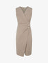 Robe portefeuille sans manches - Taupe - 1