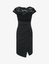 Robe portefeuille à buste dentelle - Noir - 1