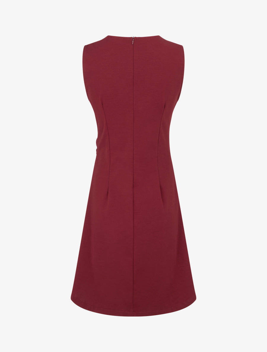 Robe sans manches à bijou floral - Bordeaux - 2