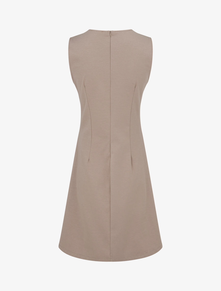 Robe sans manches à bijou floral - Taupe - 2