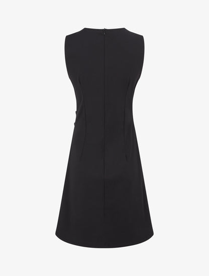 Robe sans manches à bijou floral - Noir - 2