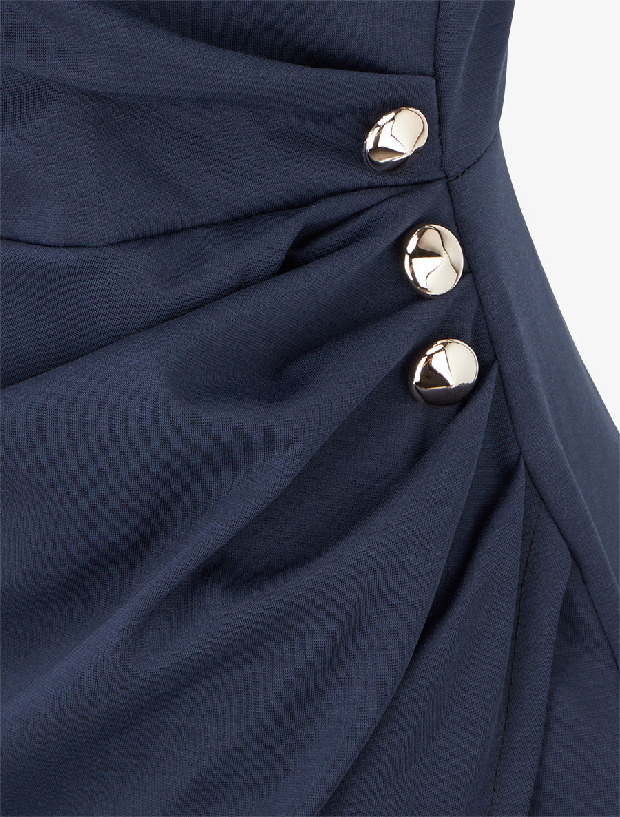 Robe sans manches style portefeuille - Marine - 3