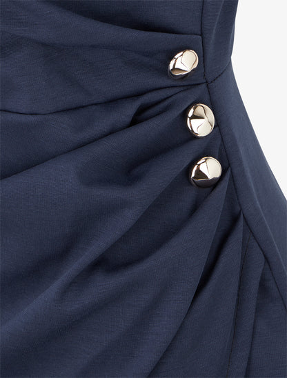 Robe sans manches style portefeuille - Marine - 3
