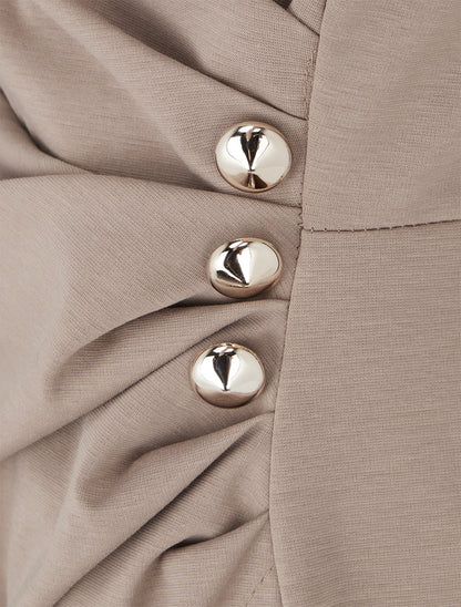 Robe sans manches style portefeuille - Taupe - 3