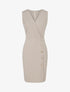 Robe cache-coeur sans manches à boutons décoratifs - Taupe - 1