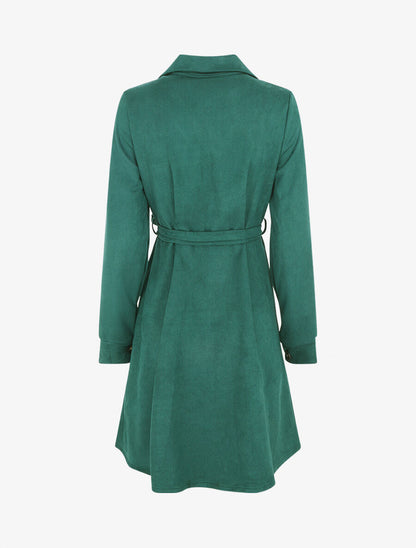 Robe chemise en suédine - Vert forêt - 2