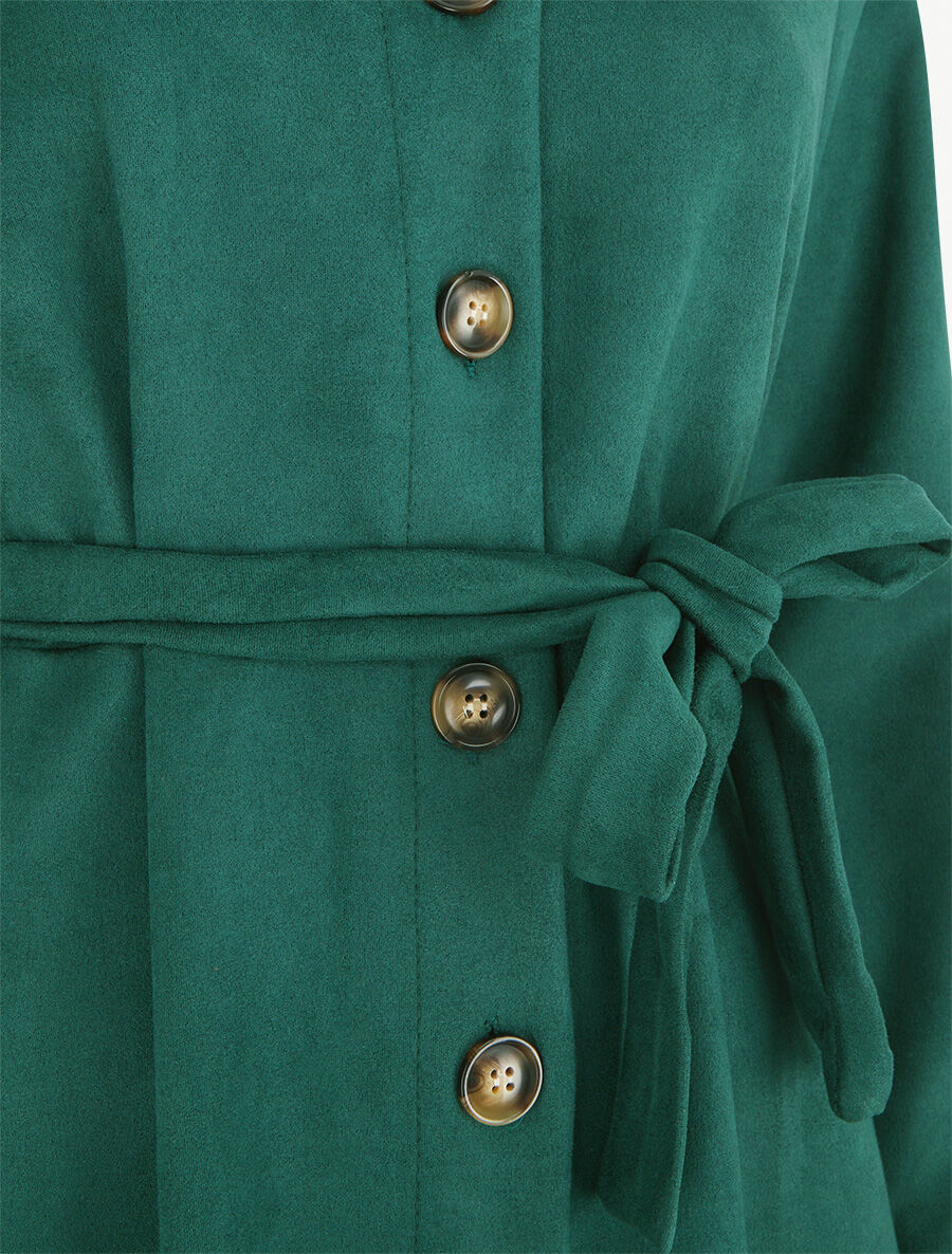 Robe chemise en suédine - Vert forêt - 3