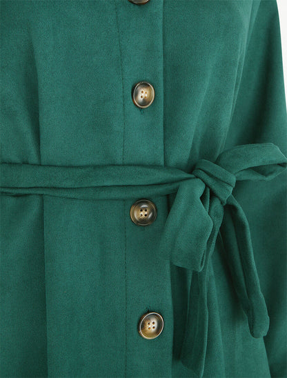 Robe chemise en suédine - Vert forêt - 3
