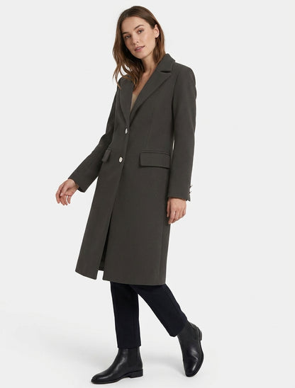 Manteau long droit classique - Noir