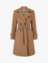 Manteau droit uni ceinturé - Camel - 1