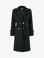 Manteau long à col cranté - Noir - 1