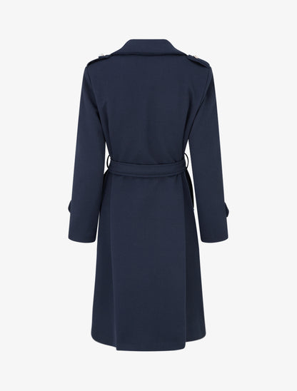 Manteau long à col cranté - Marine - 2
