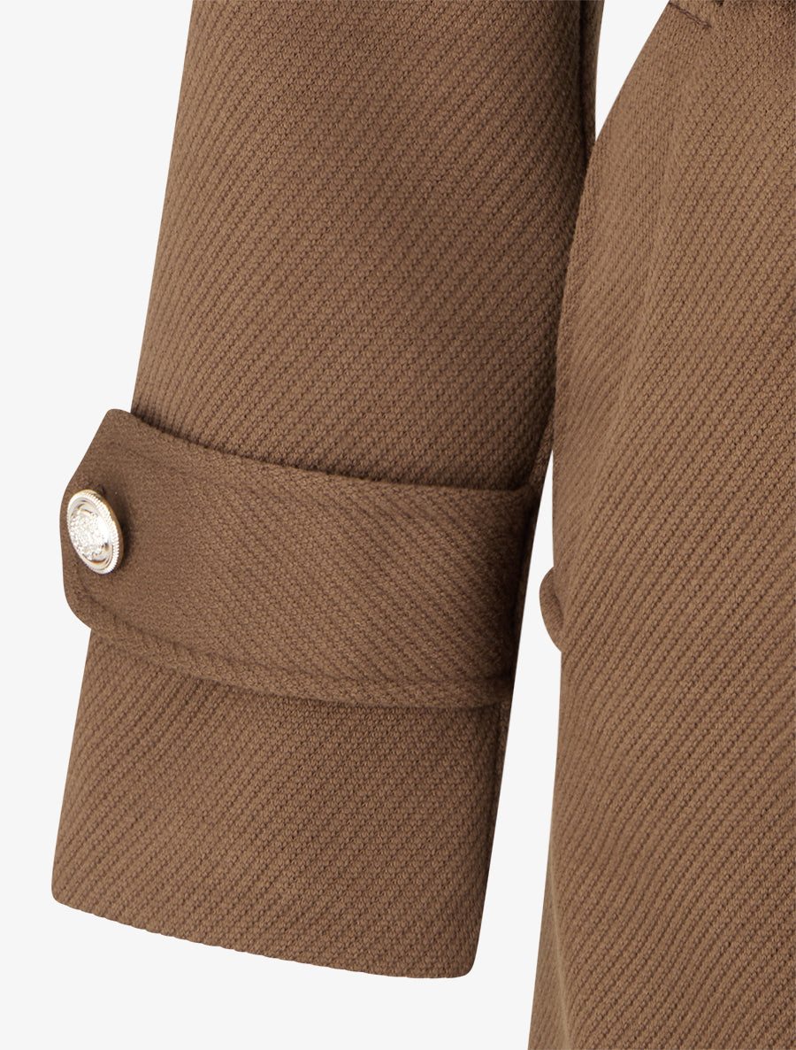 Manteau long à col cranté - Marron - 3