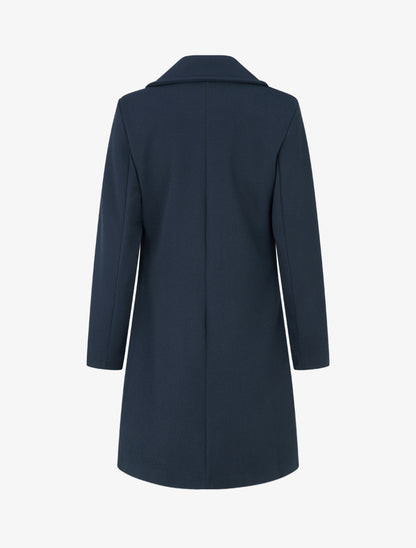 Manteau en laine mélangée à poches plaquées - Marine - 2