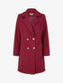 Manteau en laine mélangée à poches plaquées - Bordeaux - 1