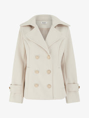 Caban droit en laine mélangée - Beige - 1