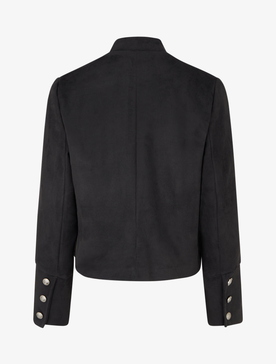 Veste suédine style officier - Noir - 2