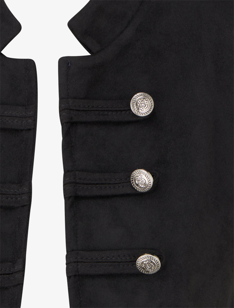 Veste suédine style officier - Noir - 3