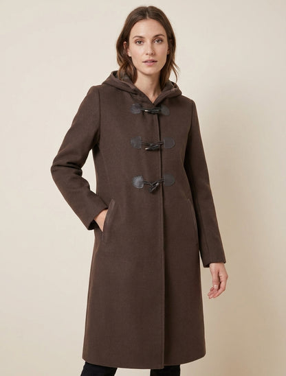 Duffle-coat à attaches contrastantes - Marron