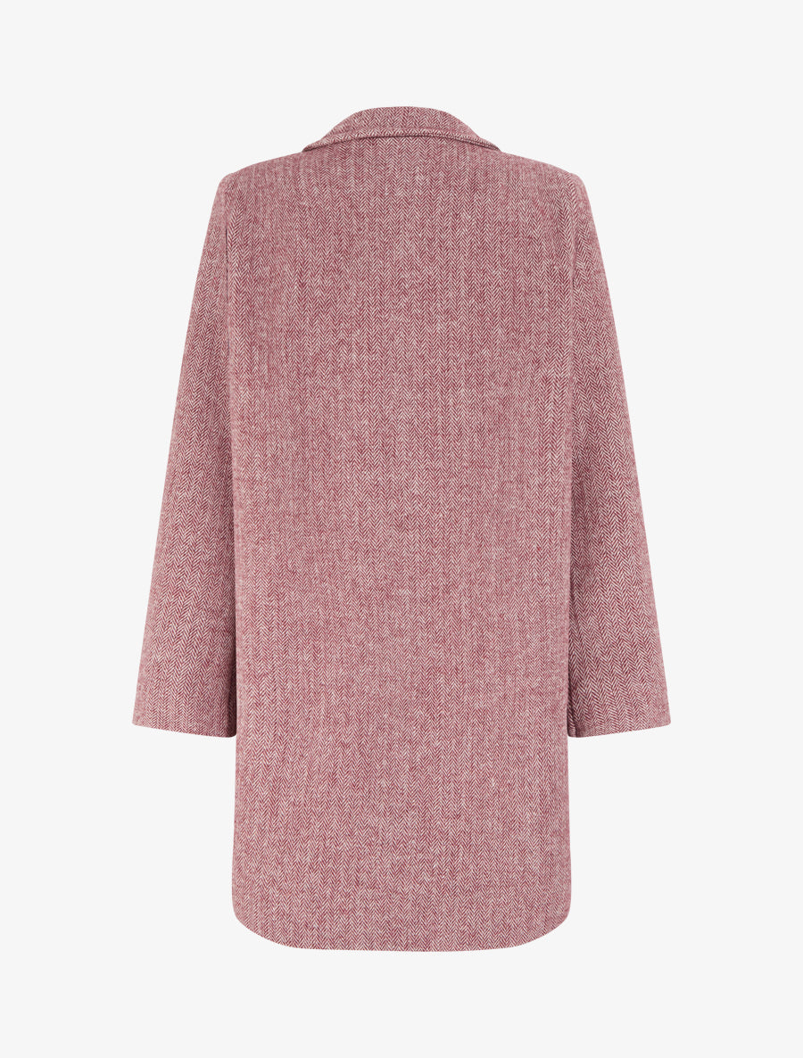 Manteau boutonné imprimé chevron - Rouge - 2