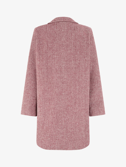 Manteau boutonné imprimé chevron - Rouge - 2