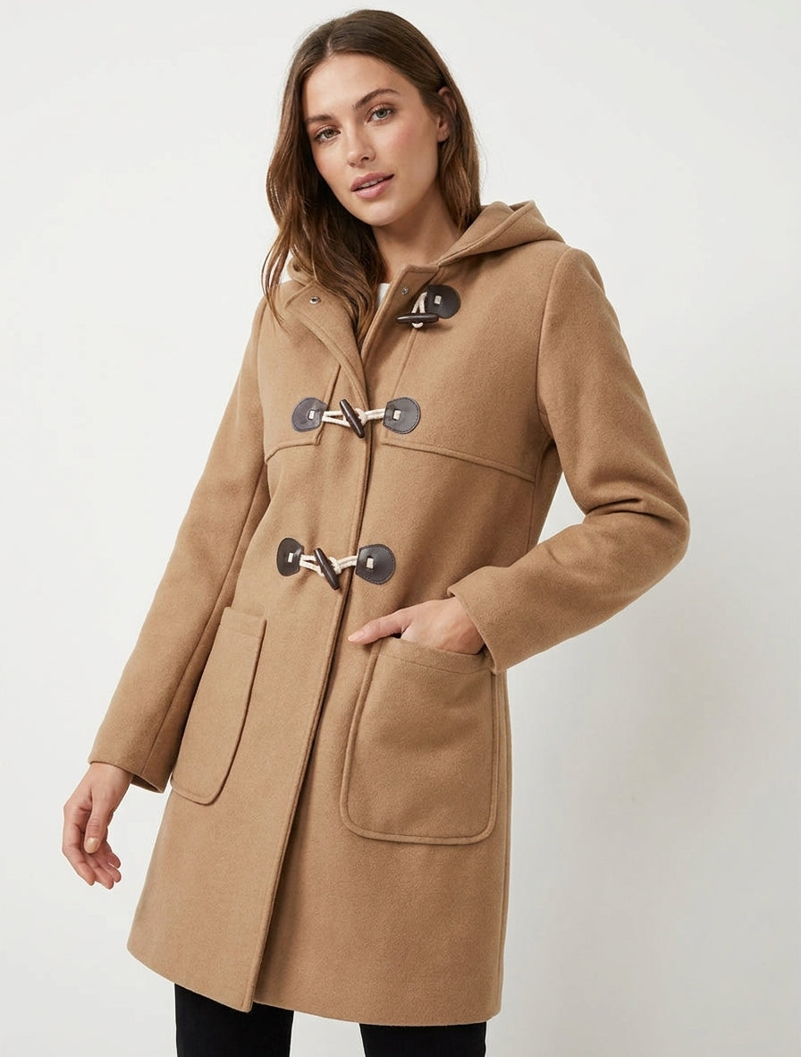 Duffle-coat droit long - Camel