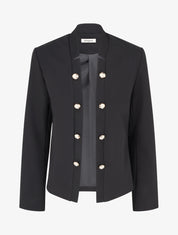 Veste droite ouverte style officier - Noir - 1