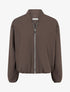 Bomber uni à bords élastiqués - Marron - 1