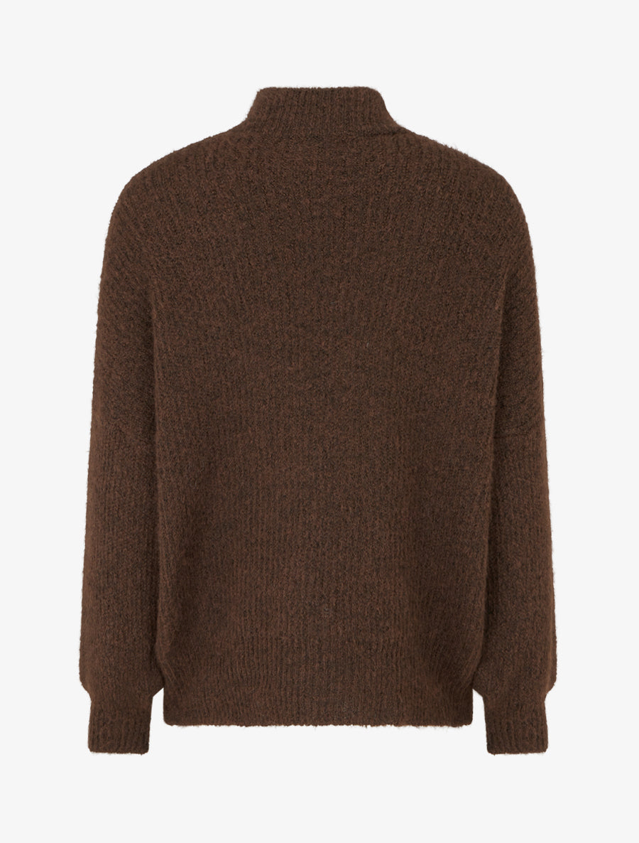 Pull en maille duveteux - Marron - 2