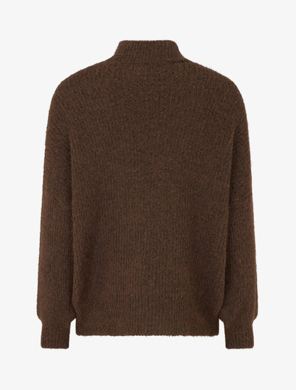 Pull en maille duveteux - Marron - 2