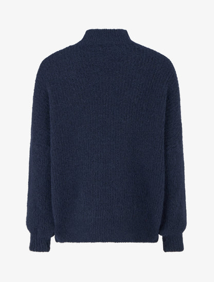Pull en maille duveteux - Marine - 2