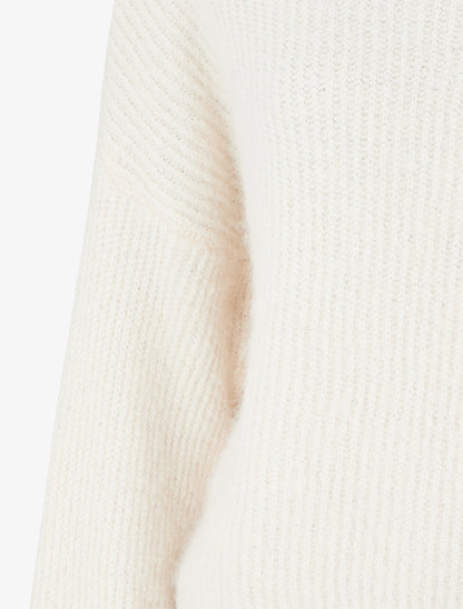 Pull en maille duveteux - Crème - 3