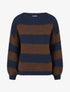 Pull en maille à rayures - Marine - 1