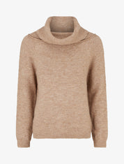 Pull en laine mélangée à col roulé - Beige - 1