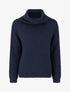 Pull en laine mélangée à col roulé - Marine - 1