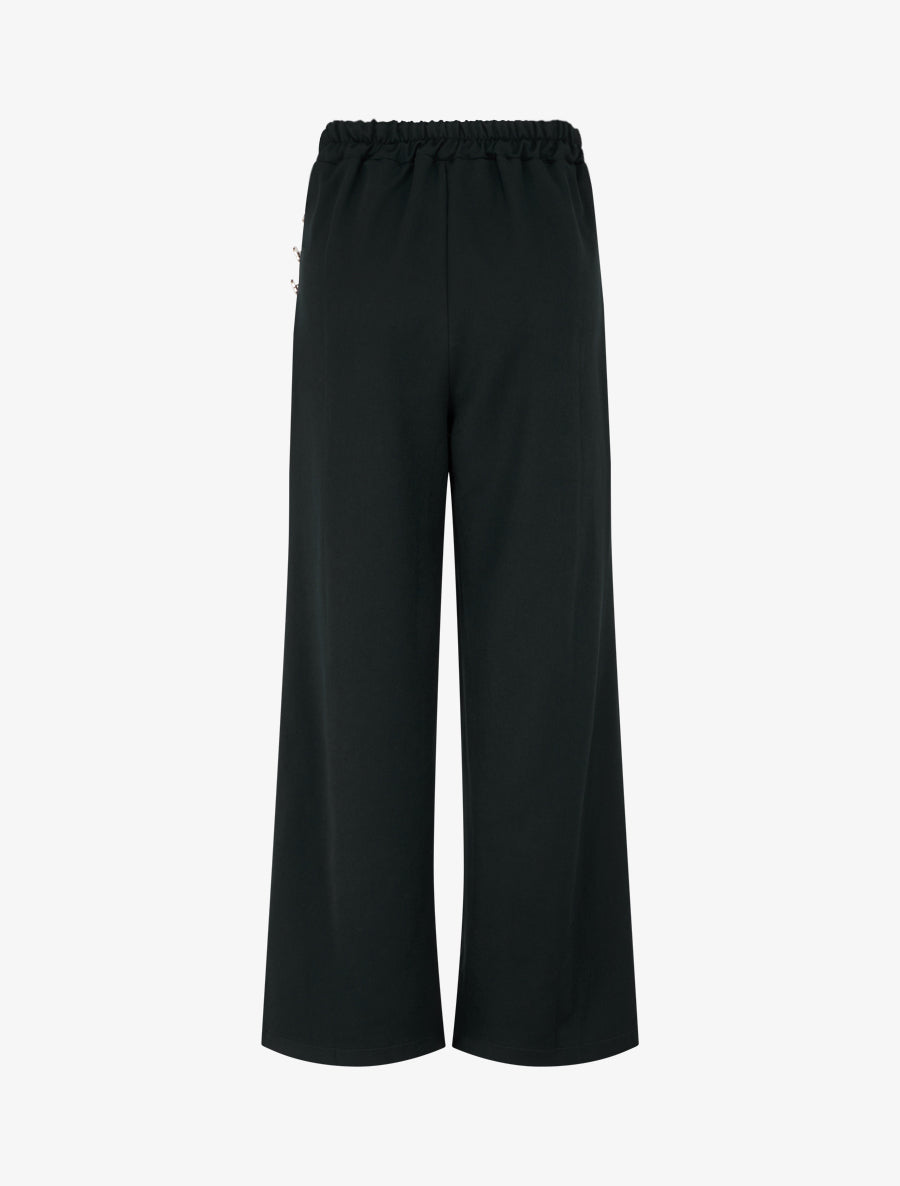 Pantalon ample taille haute et drapé - Noir - 2